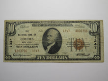 Load image into Gallery viewer, $10 1929 Cohoes New York NY National Currency Bank Note Bill Ch. #1347 FINE!