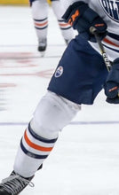 Load image into Gallery viewer, 2020-2021 Connor McDavid Edmonton Oilers NHL Game Worn Hockey Socks! 2 Points