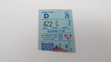 April 8, 1982 New York Rangers Vs Philadelphia Flyers Playoff Hockey Ticket Stub