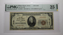 Load image into Gallery viewer, $20 1929 What Cheer Iowa IA National Currency Bank Note Bill Ch. #3192 VF25 PMG