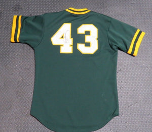 1987 Dennis Eckersley Oakland A's Game Used Worn BP Baseball Jersey! Signed MLB