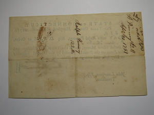 1781 Connecticut Pay Table Office Colonial Currency Note Bill! Wadsworth/Wales