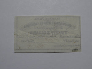 $20 1861 Confederate Bond Coupon Certificate Currency Bank Note Bill UNC