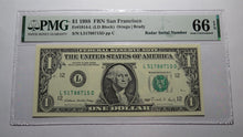 Load image into Gallery viewer, $1 1988 Radar Serial Number Federal Reserve Currency Bank Note Bill PMG UNC66EPQ