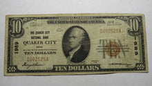 Load image into Gallery viewer, $10 1929 Quaker City Ohio OH National Currency Bank Note Bill Ch. #1989 FINE