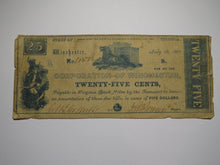 Load image into Gallery viewer, $.25 1861 Winchester Virginia VA Obsolete Currency Bank Note Bill Corp. of Win.
