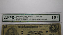 Load image into Gallery viewer, $5 1902 Red Bank New Jersey National Currency Bank Note Bill #11553 Broad Street