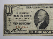 Load image into Gallery viewer, $10 1929 New York City NY National Currency Bank Note Bill Charter #11034 FINE