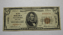 Load image into Gallery viewer, $5 1929 Bellmore New York NY National Currency Bank Note Bill! Ch. #11072 FINE!