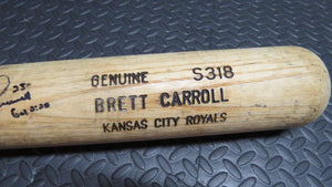 Brett Carroll Milwaukee Brewers Game Used Signed Louisville Slugger Baseball Bat