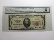 Load image into Gallery viewer, $20 1929 Hopkins Minnesota MN National Currency Bank Note Bill Ch #7958 F15 PMG