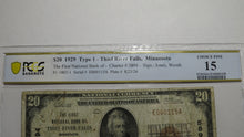 Load image into Gallery viewer, $20 1929 Thief River Falls Minnesota National Currency Bank Note Bill #5894 PCGS