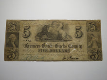Load image into Gallery viewer, $5 1841 Bristol Pennsylvania Obsolete Currency Bank Note Bill Bucks County!