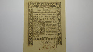 1786 One Shilling Newport Rhode Island Colonial Currency Note Bill Choice New+++