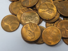 Load image into Gallery viewer, 1945-D Brilliant Uncirculated Wheat Cent Penny Partial Roll 35+ Uncirculated BU
