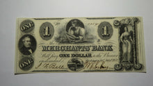 Load image into Gallery viewer, $1 1852 Washington D.C. Obsolete Currency Bank Note Bill! Merchants Bank DC XF++