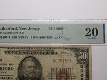 Load image into Gallery viewer, $50 1929 Rutherford New Jersey NJ National Currency Bank Note Bill Ch #5005 VF20
