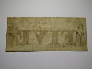 $5 1841 New York City New York Obsolete Currency Bank Note Bill Tradesmens Bank