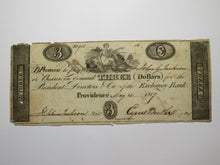 Load image into Gallery viewer, $3 1817 Providence Rhode Island Obsolete Currency Bank Note Bill Exchange Bank