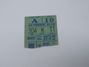December 27, 1970 New York Rangers Vs. St. Louis Blues NHL Hockey Ticket Stub