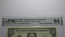 Load image into Gallery viewer, $1 1995 Radar Serial Number Federal Reserve Currency Bank Note Bill PMG UNC64EPQ