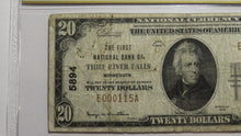 Load image into Gallery viewer, $20 1929 Thief River Falls Minnesota National Currency Bank Note Bill #5894 PCGS