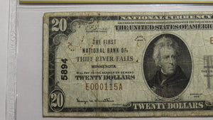$20 1929 Thief River Falls Minnesota National Currency Bank Note Bill #5894 PCGS