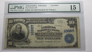 $10 1902 Arkadelphia Arkansas AR National Currency Bank Note Bill #10087 PMG F15