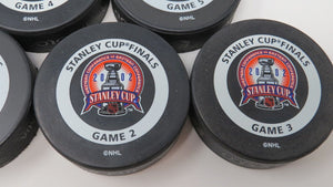 5 2002 Stanley Cup Finals All Five Games NHL Official Pucks! Not Used Hurricanes