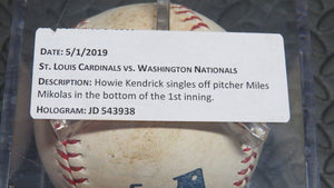 2019 Howie Kendrick Washington Nationals Game Used Single Baseball! 1B Hit! MLB