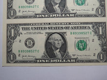 Load image into Gallery viewer, $1 2017 Uncut New York BEP Uncirculated Currency Sheet 2 Federal Reserve Notes