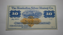 Load image into Gallery viewer, $10 187_ Austin Nevada Manhattan Silver Mining Company Remainder Uncirculated++