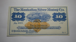 $10 187_ Austin Nevada Manhattan Silver Mining Company Remainder Uncirculated++