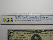 Load image into Gallery viewer, $5 1929 Ventnor City New Jersey NJ National Currency Bank Note Bill #10248 VF20