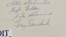Load image into Gallery viewer, 1957 Detroit Red Wings Hockey Team Signed Promo Poster Gordie Howe Terry Sawchuk