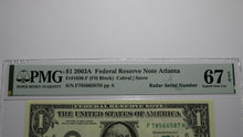Load image into Gallery viewer, $1 2003 Radar Serial Number Federal Reserve Currency Bank Note Bill PMG UNC67EPQ