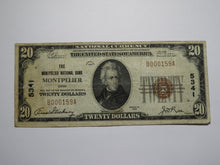 Load image into Gallery viewer, $20 1929 Montpelier Ohio OH National Currency Bank Note Bill Charter #5341 Fine