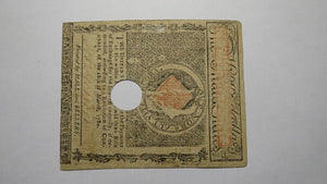 $4 1780 Massachusetts Bay MA Colonial Currency Note Bill Four Dollars Revolution