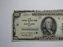 Load image into Gallery viewer, $100 1929 Cleveland Ohio National Currency Note Federal Reserve Bank Note Bill