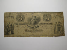 Load image into Gallery viewer, $3 1840 Marshall Michigan MI Obsolete Currency Note Bill Calhoun County Bank