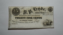 Load image into Gallery viewer, $.25 1852 Jordanville New York NY Obsolete Currency Bank Note Bill Herkimer CU++