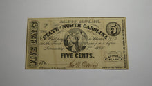 Load image into Gallery viewer, $.05 1863 Raleigh North Carolina Obsolete Currency Bank Note Bill State of NC XF