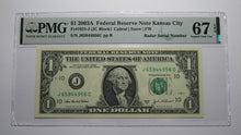 Load image into Gallery viewer, $1 2003 Radar Serial Number Federal Reserve Currency Bank Note Bill PMG UNC67EPQ
