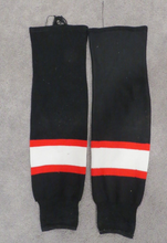 Load image into Gallery viewer, 1989-94 Michel Goulet Chicago Blackhawks NHL Game Hockey Socks Black HOF
