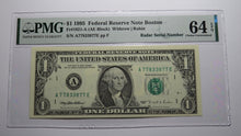 Load image into Gallery viewer, $1 1995 Radar Serial Number Federal Reserve Currency Bank Note Bill PMG UNC64EPQ