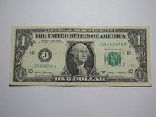 Load image into Gallery viewer, $1 2017 Fancy Serial Number Federal Reserve Bank Note Bill Kansas City #15555572