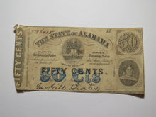 Load image into Gallery viewer, $.50 1863 Montgomery Alabama AL Obsolete Currency Bank Note Bill State of AL