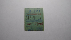 November 17, 1968 New York Rangers Vs. Montreal Canadiens Hockey Ticket Stub!