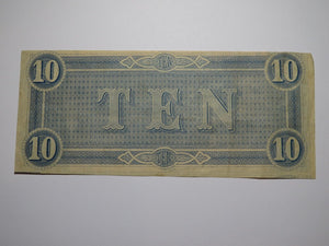 $10 1864 Richmond Virginia VA Confederate Currency Bank Note Bill RARE T68 VF++