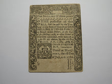 Load image into Gallery viewer, 1780 1s3d Hartford Connecticut Colonial Currency Note Bill One Shilling 3 Pence